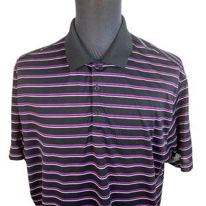 Men's Nicke Golf Dry-Fit size XXL golf polo shirt Black & Purple stripe